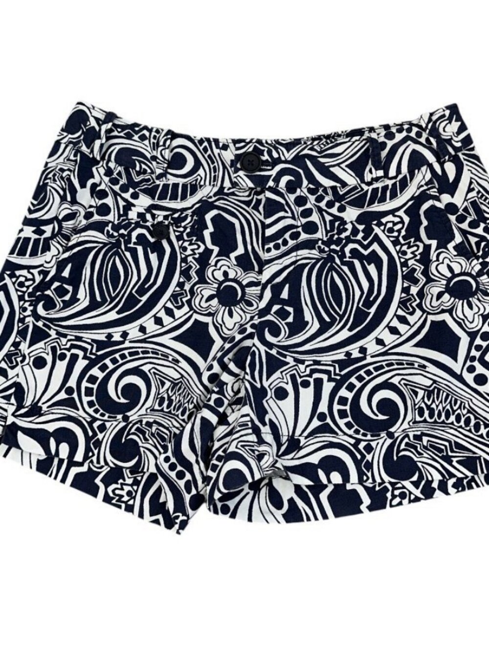 Banana Republic Martin Fit Chino Shorts Women’s Size 4 Floral Pattern Blue